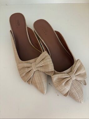 ASOS Raffia Bow Mule Heel